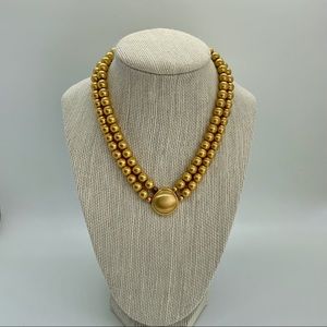 Vintage Liz Claiborne Brushed Gold Necklace